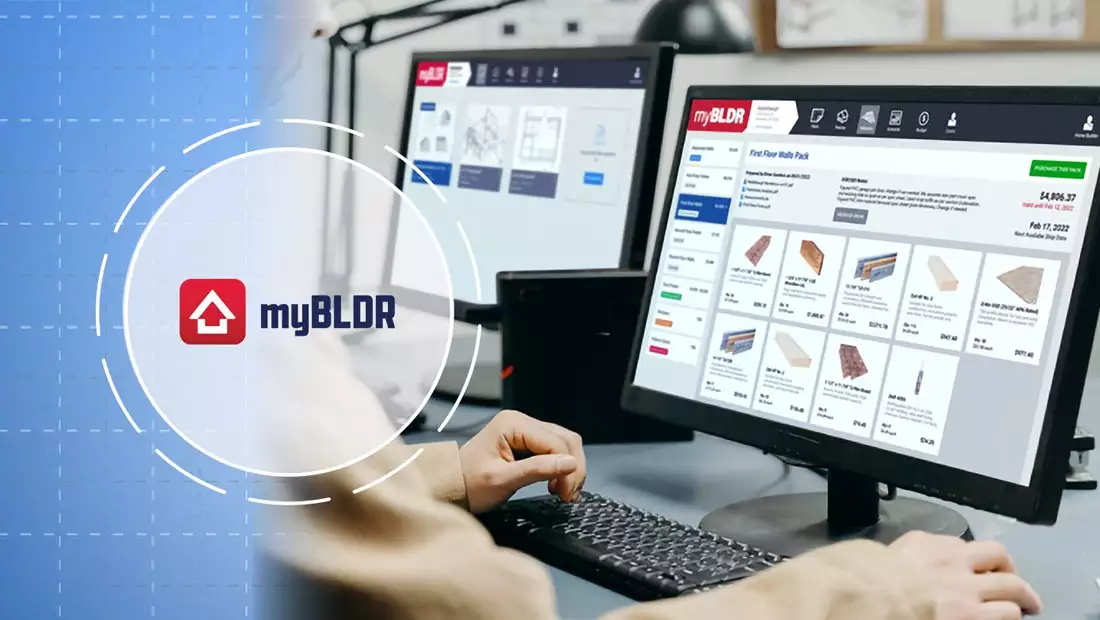 myBLDR Software Displayed on PC Monitor