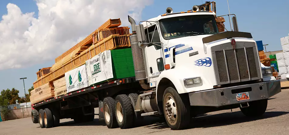A Truck Hauling Engineered Wood