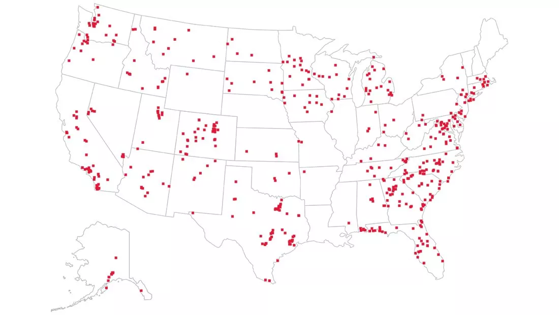Builders FirstSource location coverage map