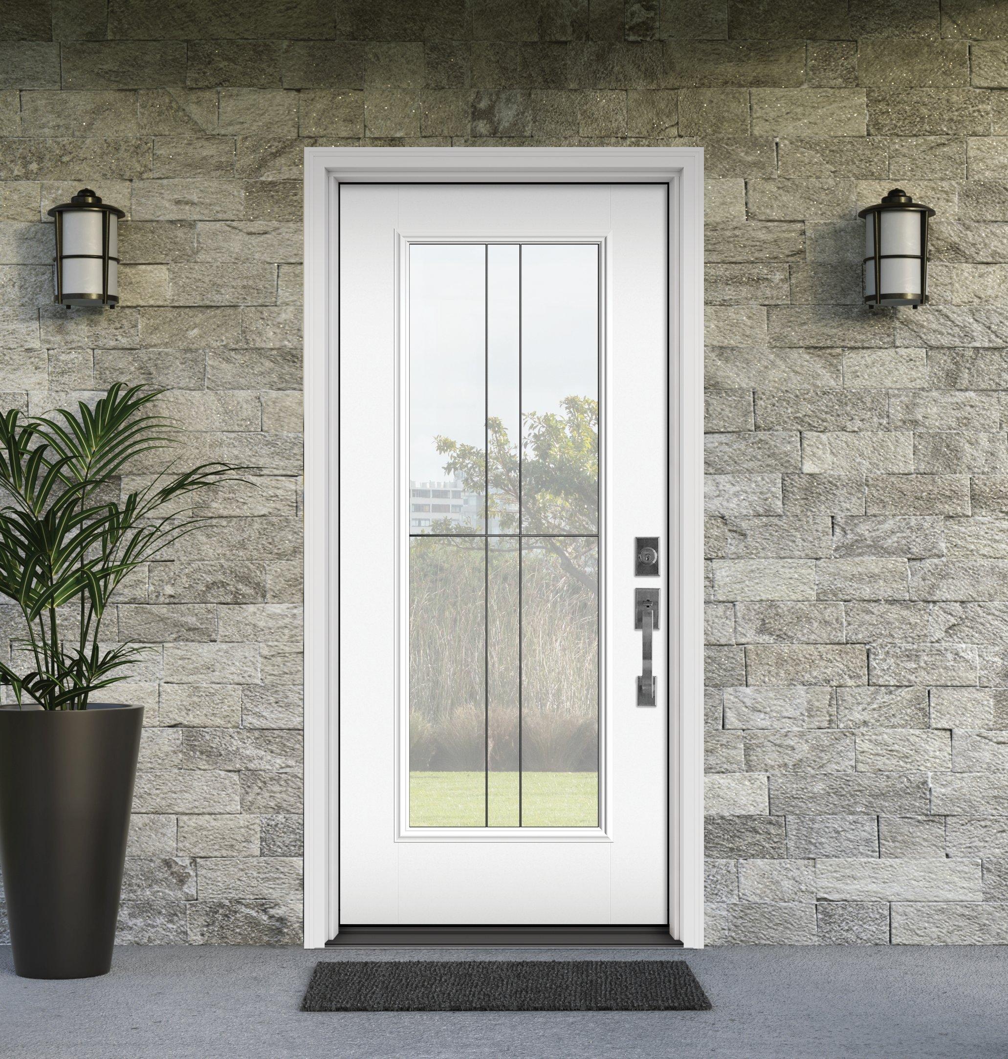 Masonite® Modern Deco Glass Collection Fiberglass Exterior Door