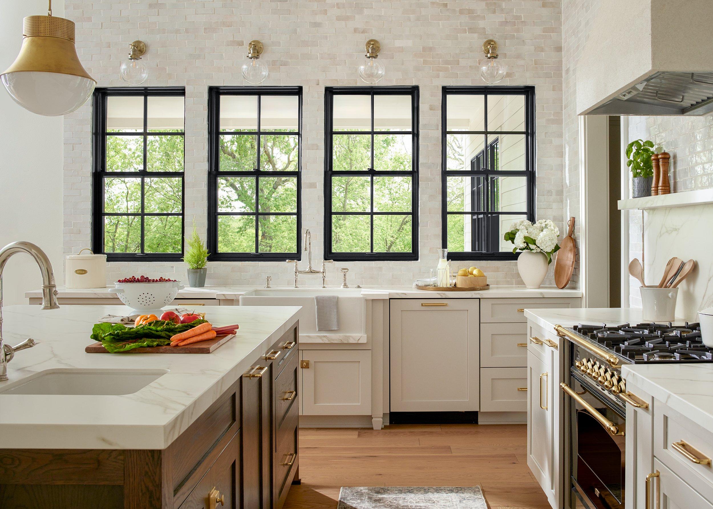 Pella® Lifestyle Series Clad Wood Double-Hung Windows with Hidden Screen