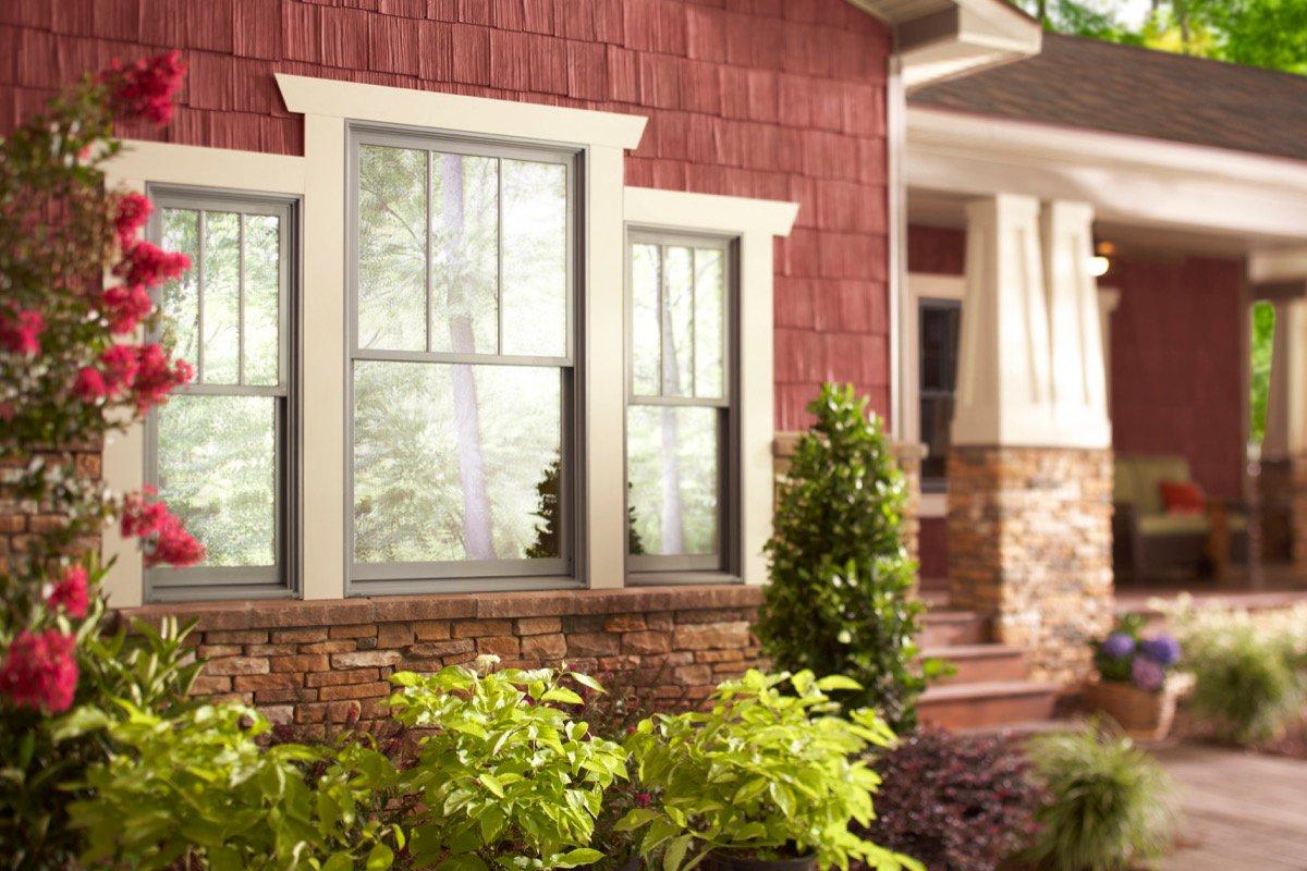 Ply Gem® MIRA Series Double Hung Windows in Taupe