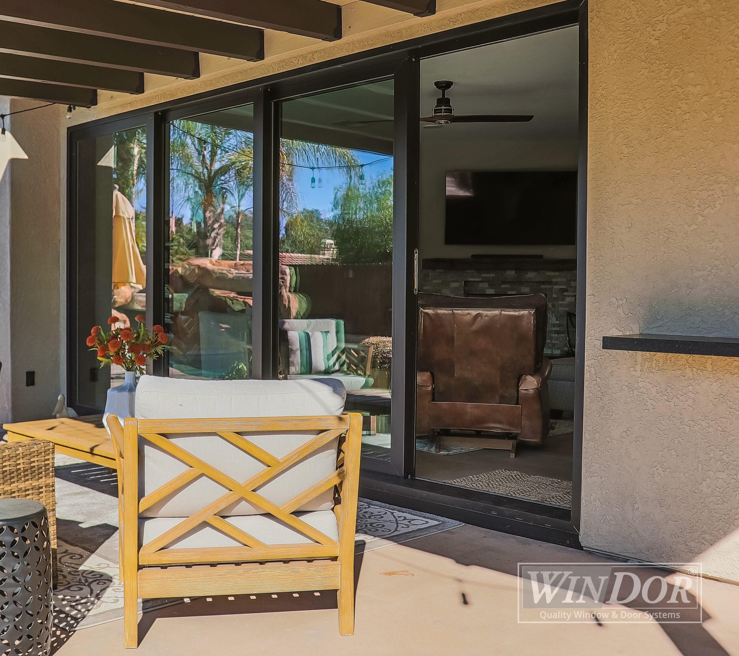 Win-Dor® 3750-Series Multi-Slide Door with Black Frame